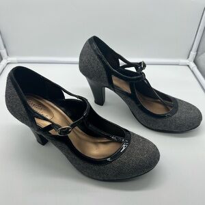 NEW DEXFLEX COMFORT Black Herringbone Mary Jane Heels sz 10